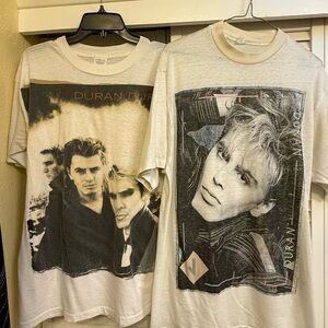 2 RARE VINTAGE 80’s 1987 DURAN DURAN CONCERT TOUR Men’s Sz L/X Handtex T-Shirts
